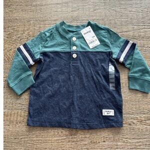 OSHKOSH New Boys 18M Shirt long sleeve green blue